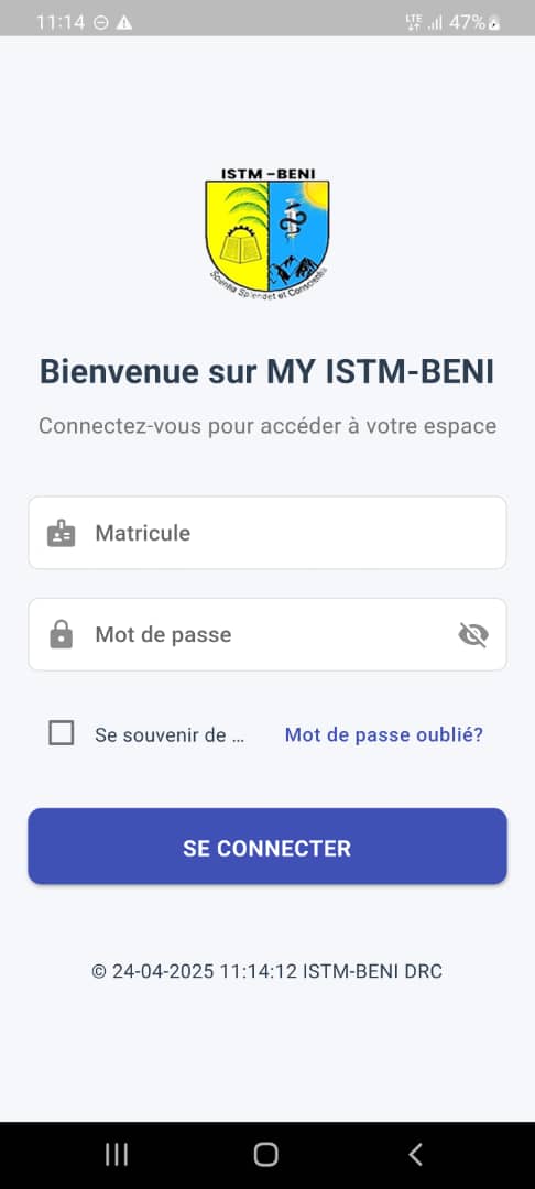 Écran de connexion