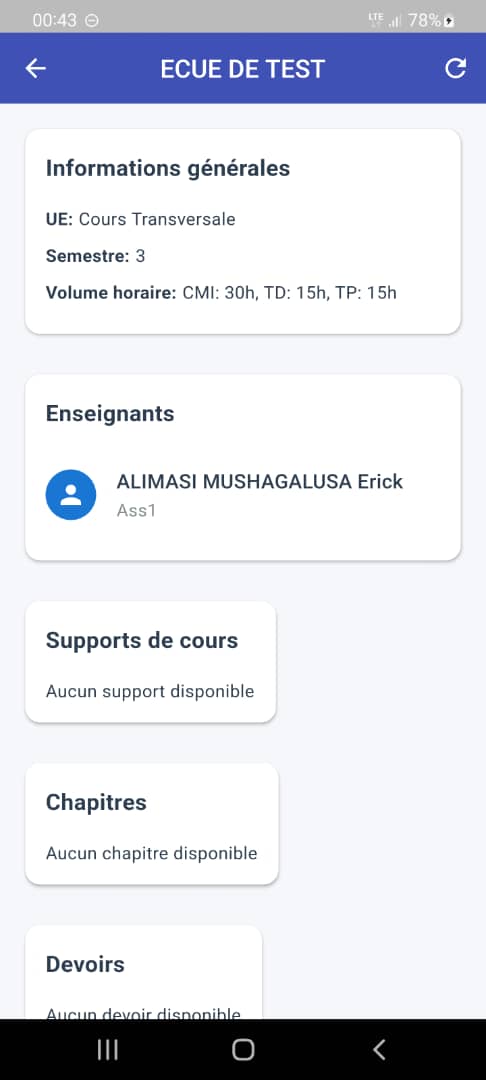 Détail d'un cours